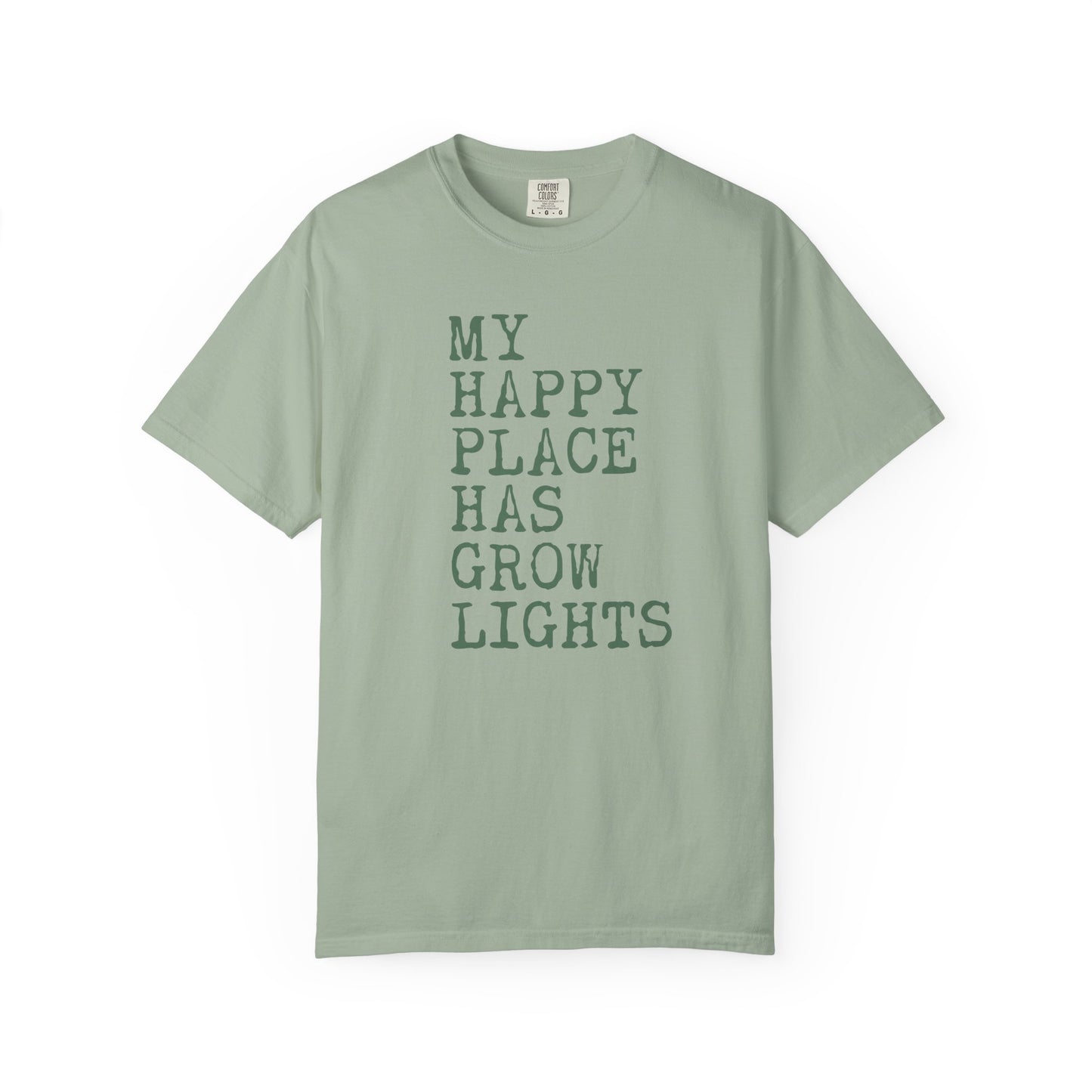 My Happy Place Has Grow Lights Comfort Colors® Heavyweight T-shirt