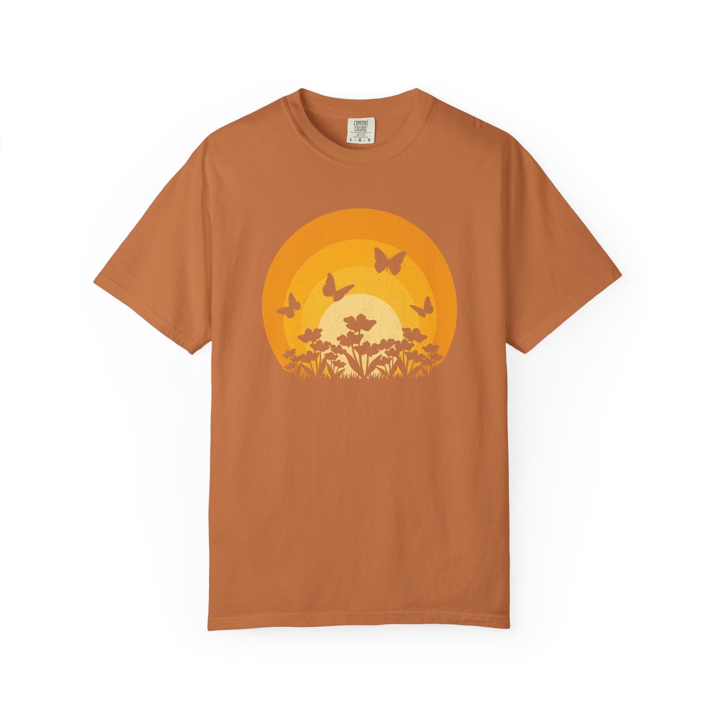 Butterfly Flower Sunset Comfort Colors® Heavyweight T-shirt