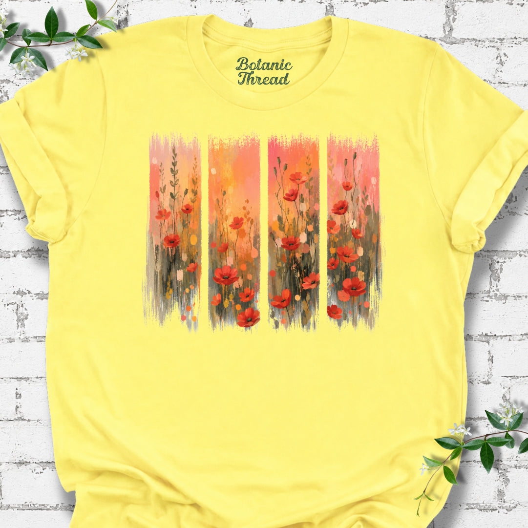 Field Of Poppies Paintbrush Strokes Lightweight Tee