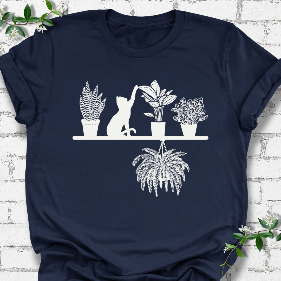 Plant Shelf With Cat Lightweight Tee