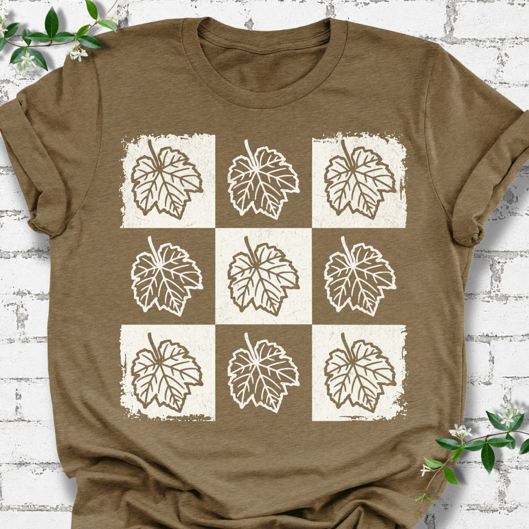 Grape Leaf Checkerboard Lightweight Tee