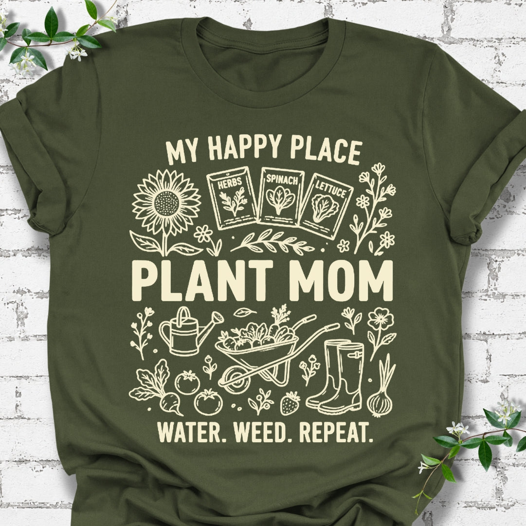 Plant Mom My Happy Place Lightweight Tee