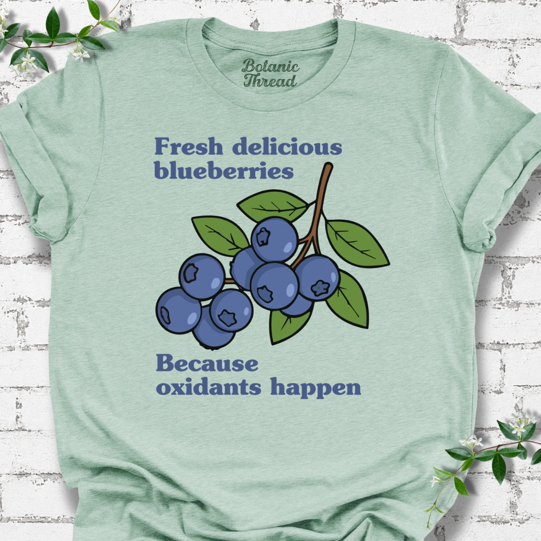 Fresh Delicious Blueberries, Because Oxidants Happen Lightweight Tee