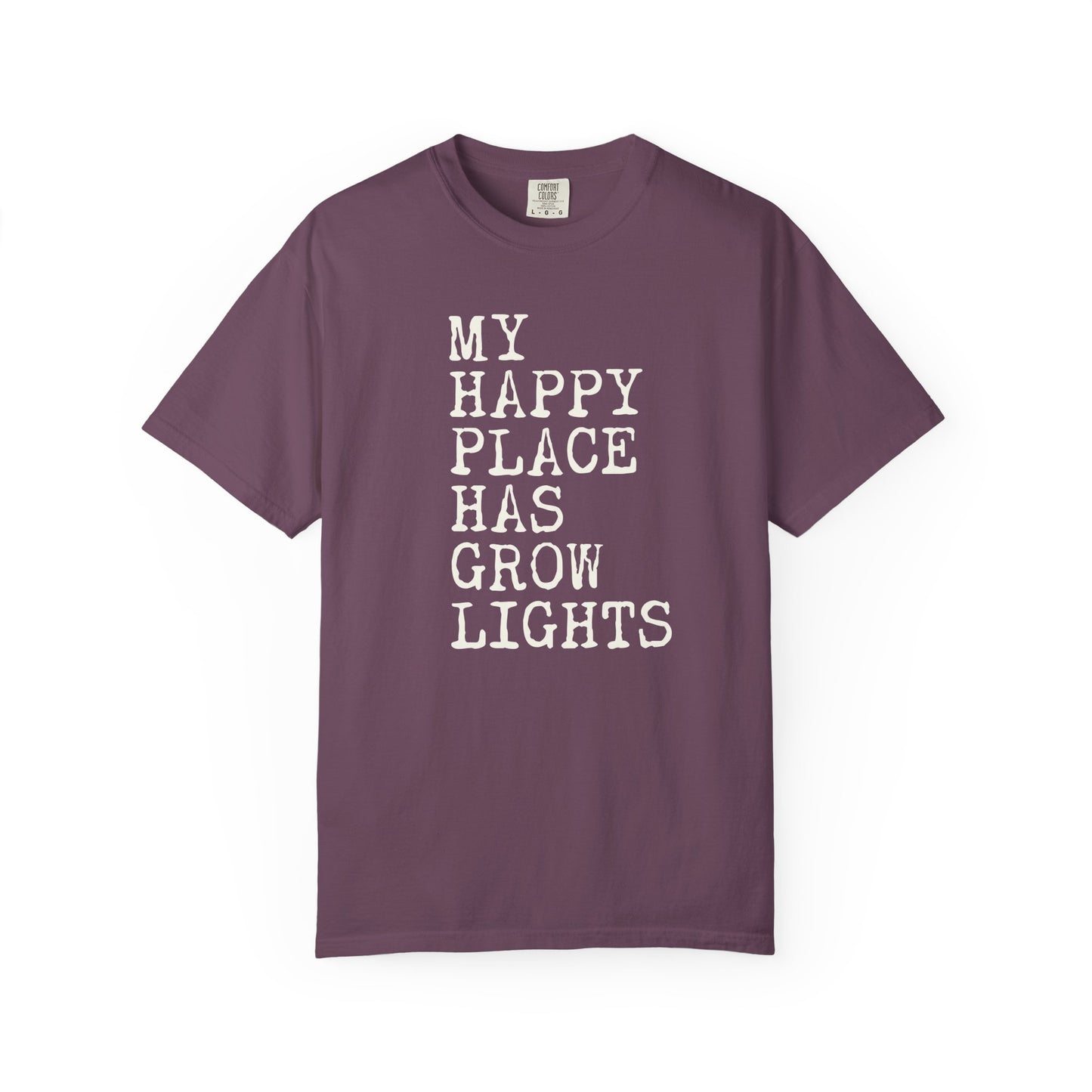 My Happy Place Has Grow Lights Comfort Colors® Heavyweight T-shirt