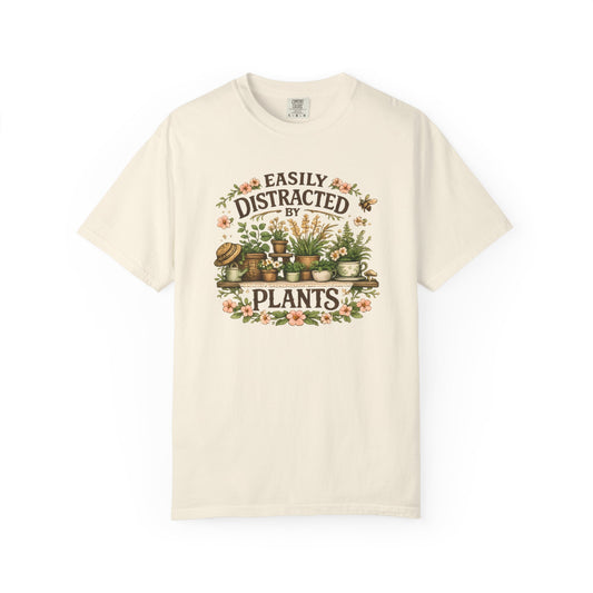 Easily Distracted By Plants Cottage Core Comfort Colors® Heavyweight T-shirt