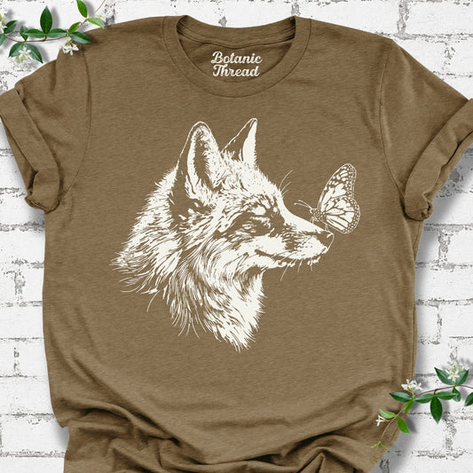 Fox With Butterfly Lightweight Tee