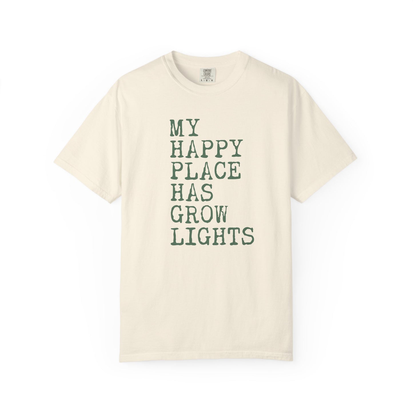 My Happy Place Has Grow Lights Comfort Colors® Heavyweight T-shirt