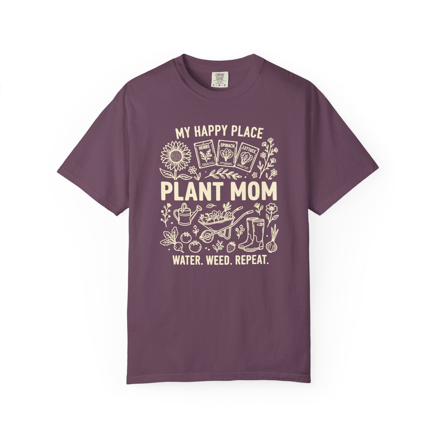 Plant Mom My Happy Place Comfort Colors® Heavyweight T-shirt