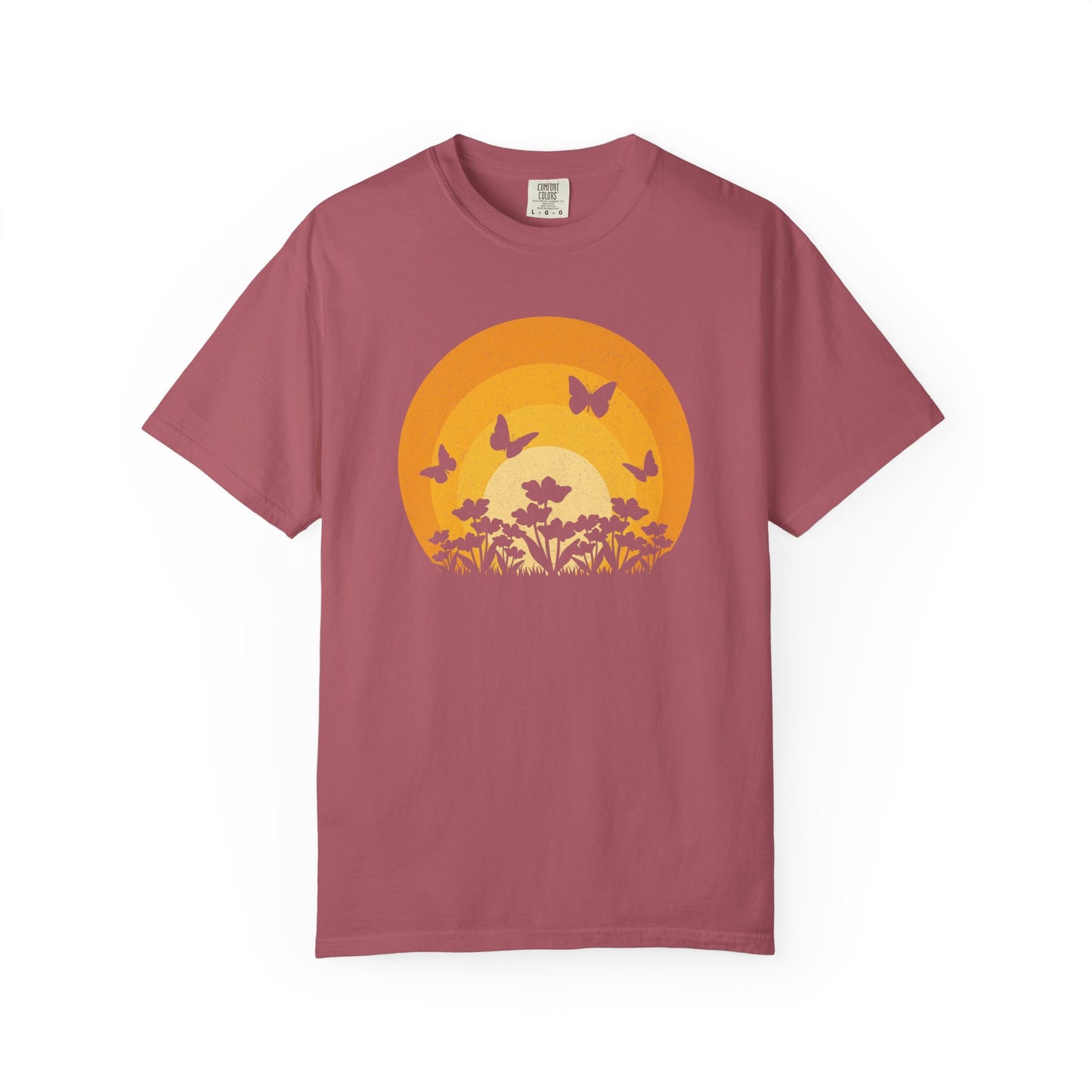 Butterfly Flower Sunset Comfort Colors® Heavyweight T-shirt