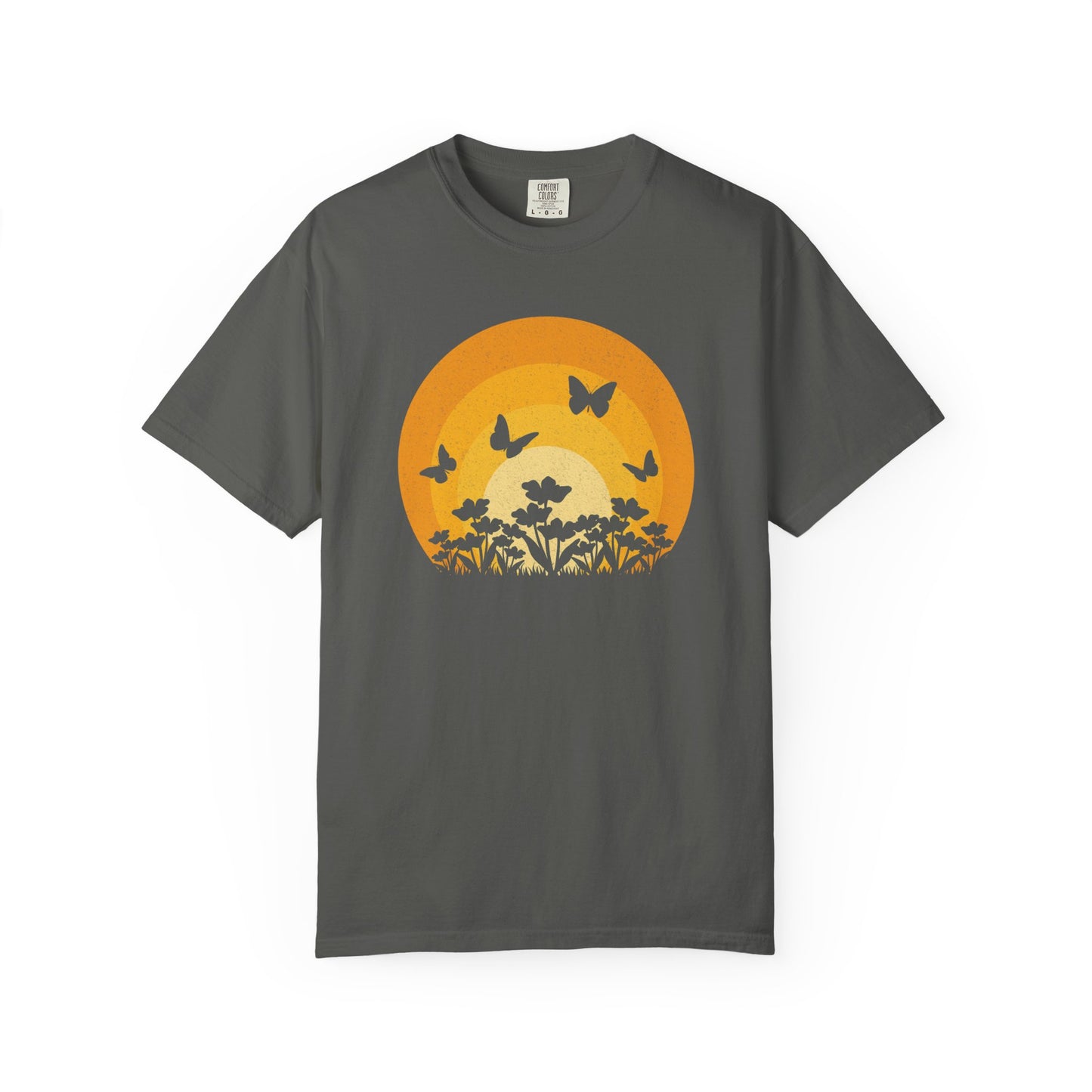 Butterfly Flower Sunset Comfort Colors® Heavyweight T-shirt