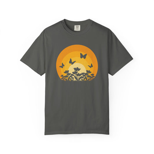 Butterfly Flower Sunset Comfort Colors® Heavyweight T-shirt
