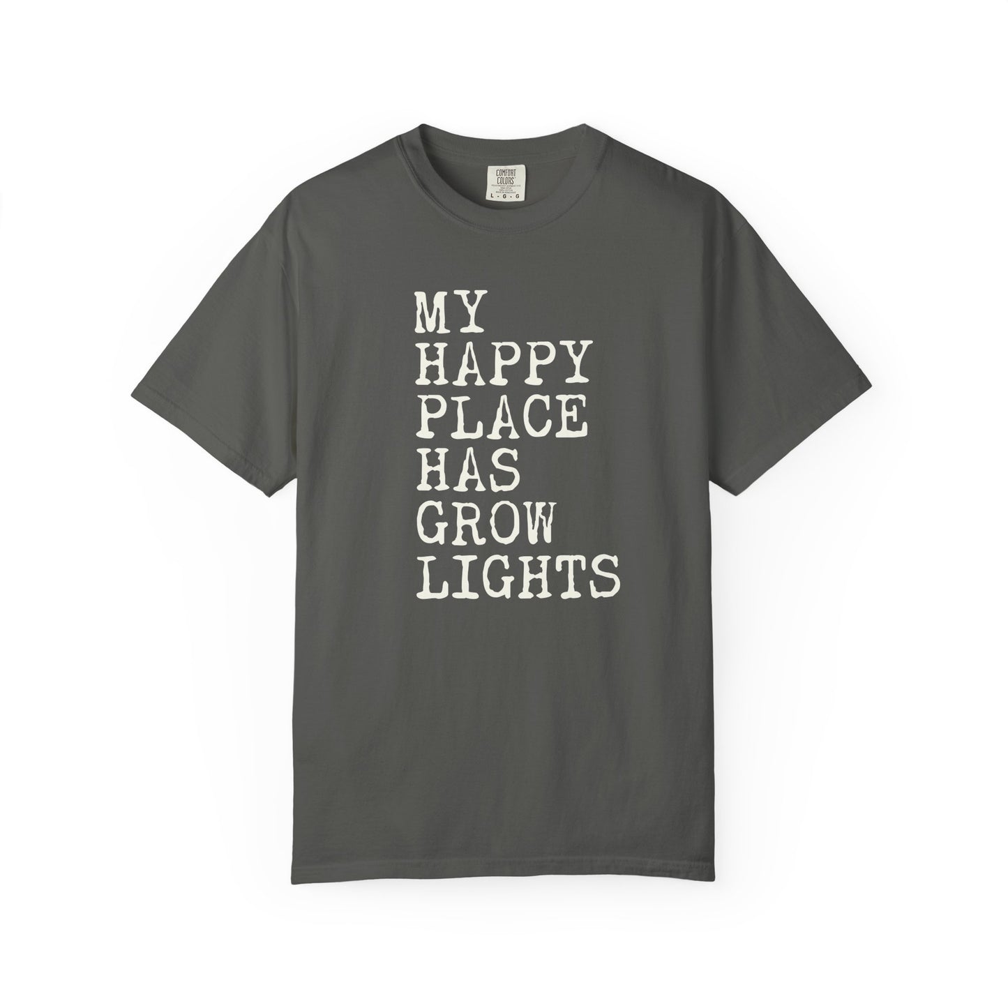 My Happy Place Has Grow Lights Comfort Colors® Heavyweight T-shirt