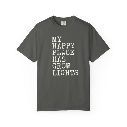 My Happy Place Has Grow Lights Comfort Colors® Heavyweight T-shirt
