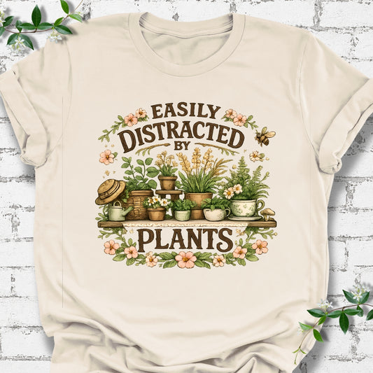 Easily Distracted By Plants Cottage Core Lightweight Tee