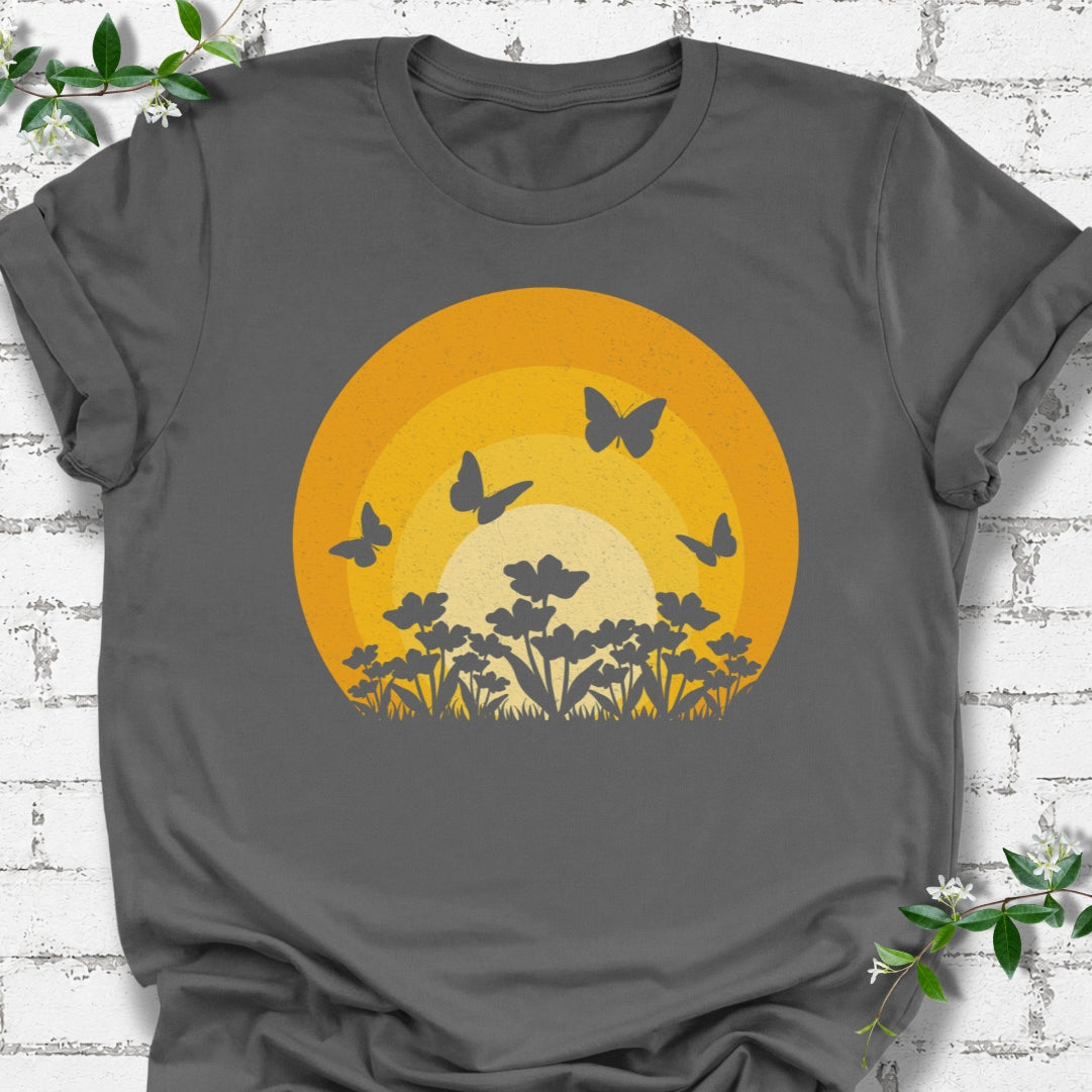 Butterfly Flower Sunset Lightweight Tee