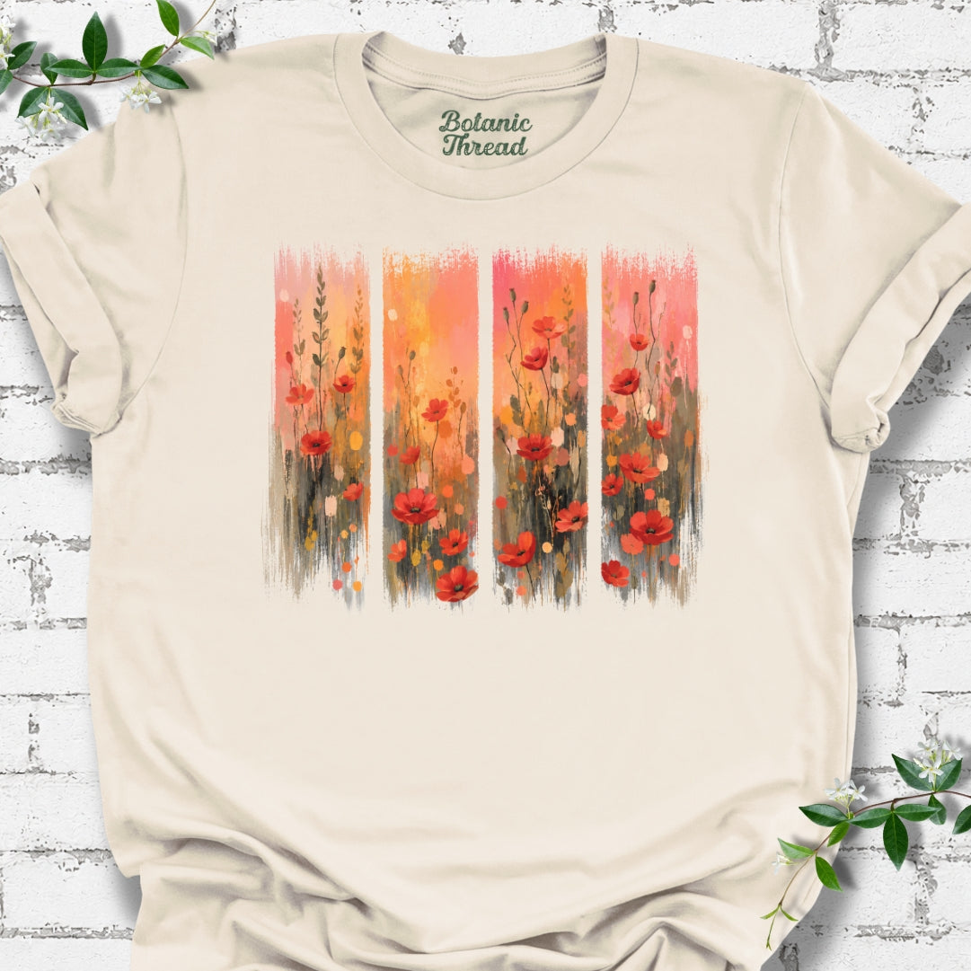 Field Of Poppies Paintbrush Strokes Lightweight Tee