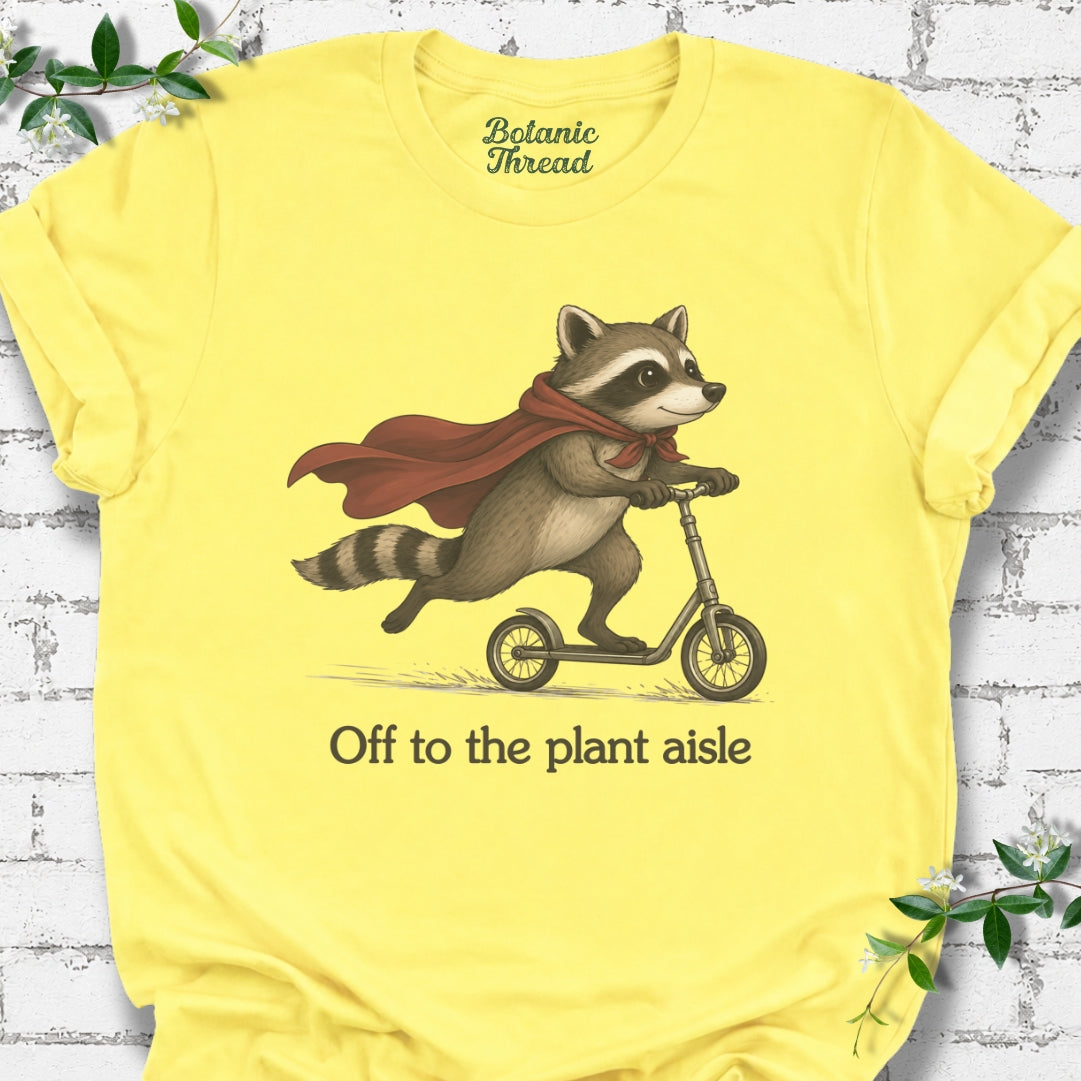 Off To The Plant Aisle Raccoon Lightweight Tee