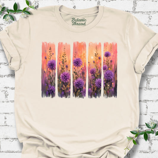Field Of Dahlias Paintbrush Strokes Lightweight Tee