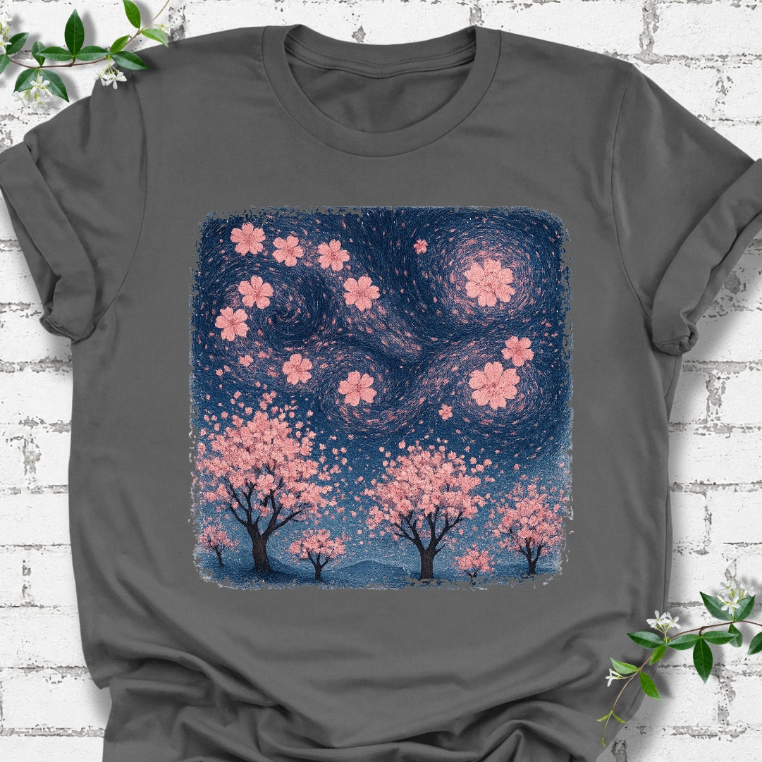 Cherry Blossoms Starry Night Lightweight Tee