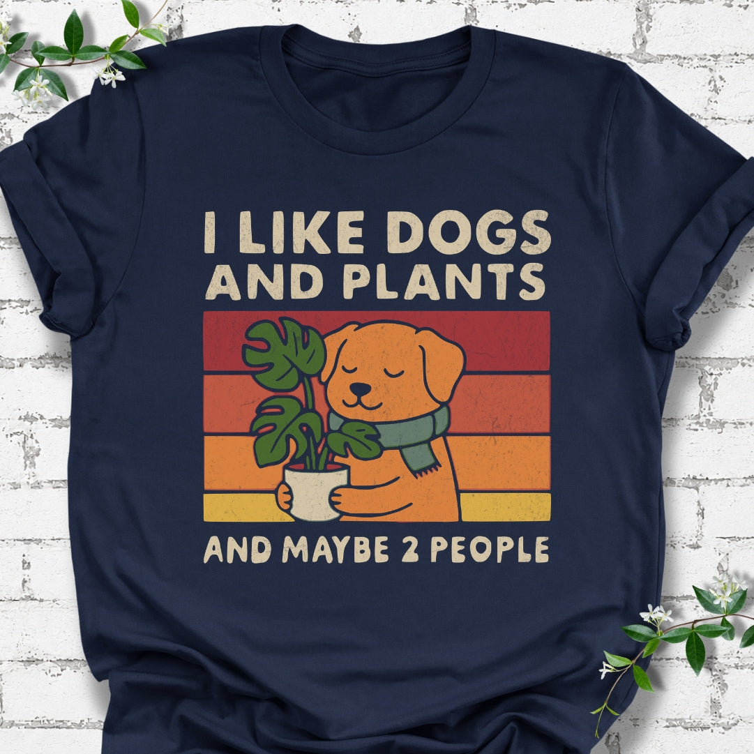 I Like Dogs And Plants And Maybe 2 People Lightweight Tee