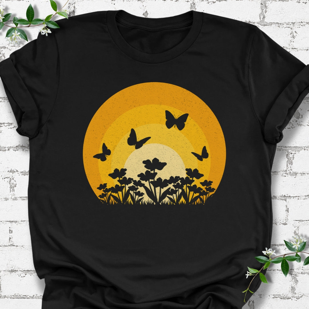 Butterfly Flower Sunset Lightweight Tee