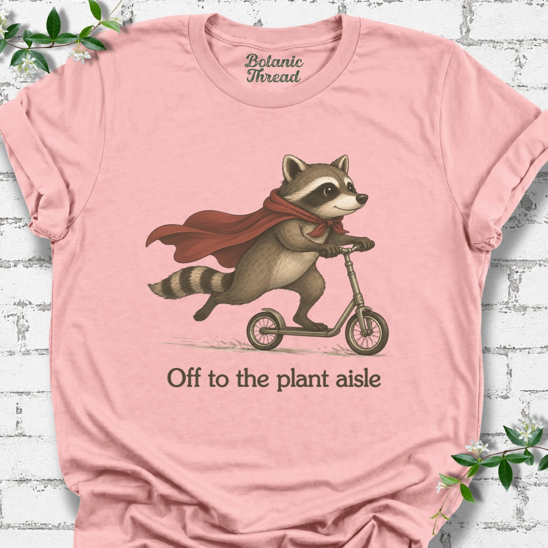 Off To The Plant Aisle Raccoon Lightweight Tee