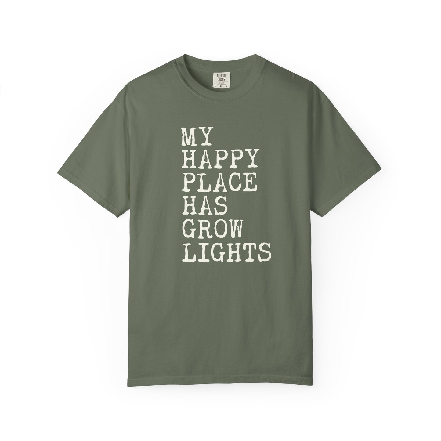 My Happy Place Has Grow Lights Comfort Colors® Heavyweight T-shirt