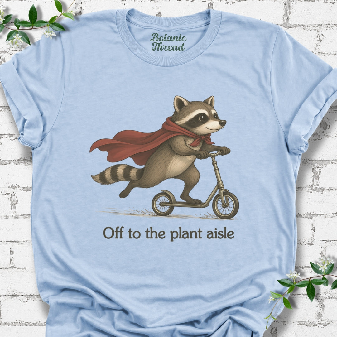 Off To The Plant Aisle Raccoon Lightweight Tee