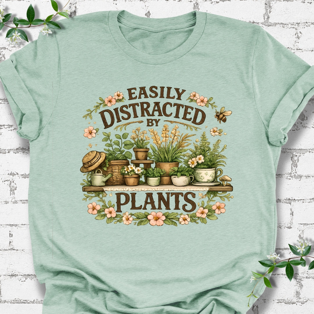 Easily Distracted By Plants Cottage Core T-Shirt