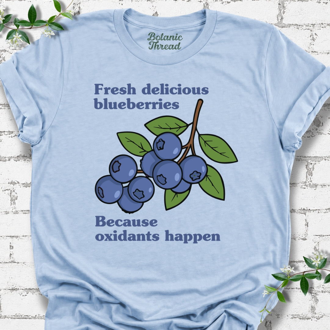 Fresh Delicious Blueberries, Because Oxidants Happen Lightweight Tee