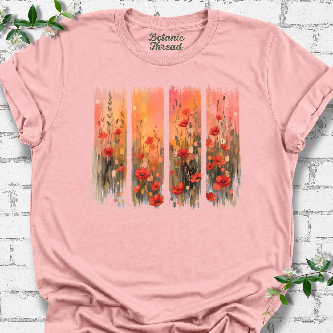 Field Of Poppies Paintbrush Strokes Lightweight Tee