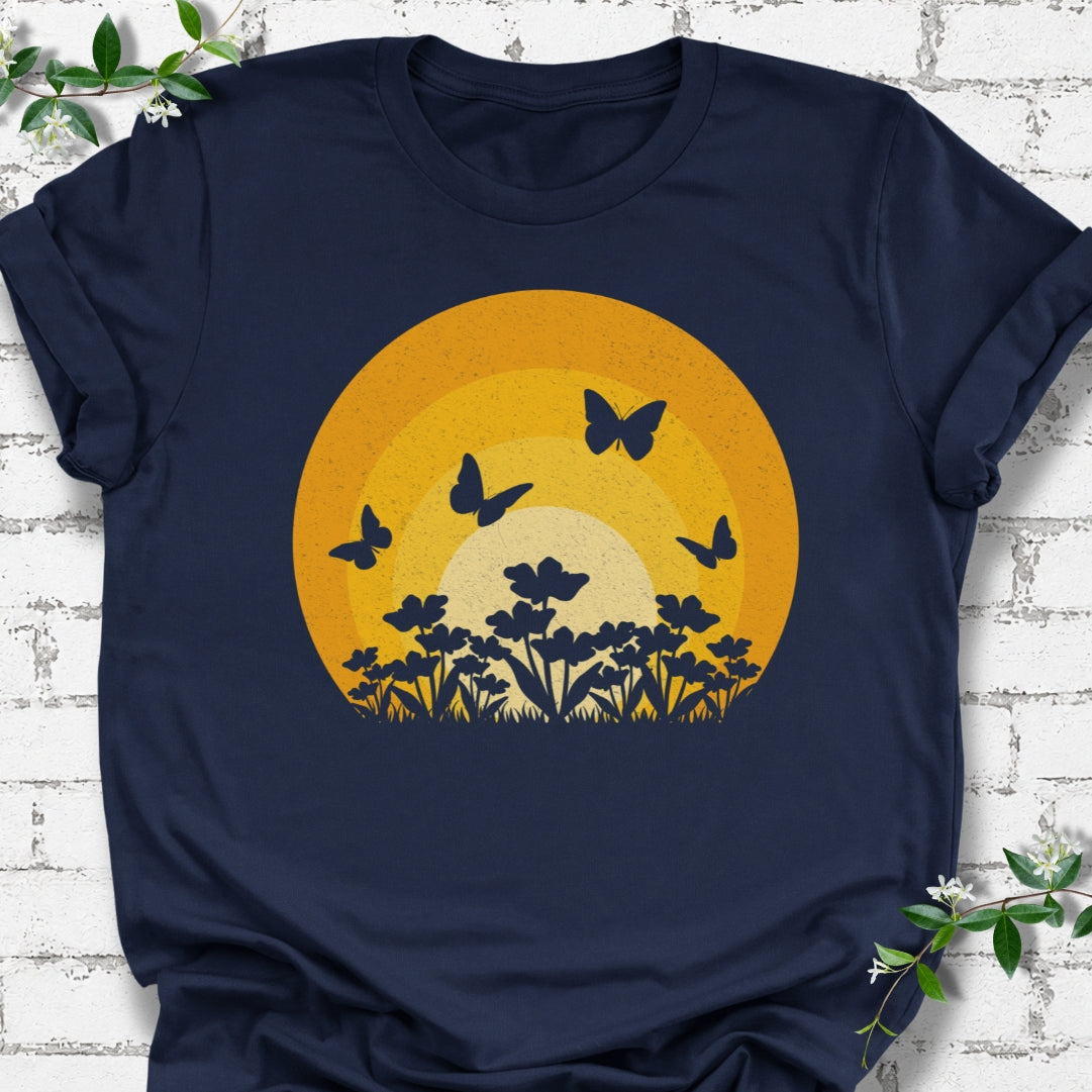 Butterfly Flower Sunset Lightweight Tee