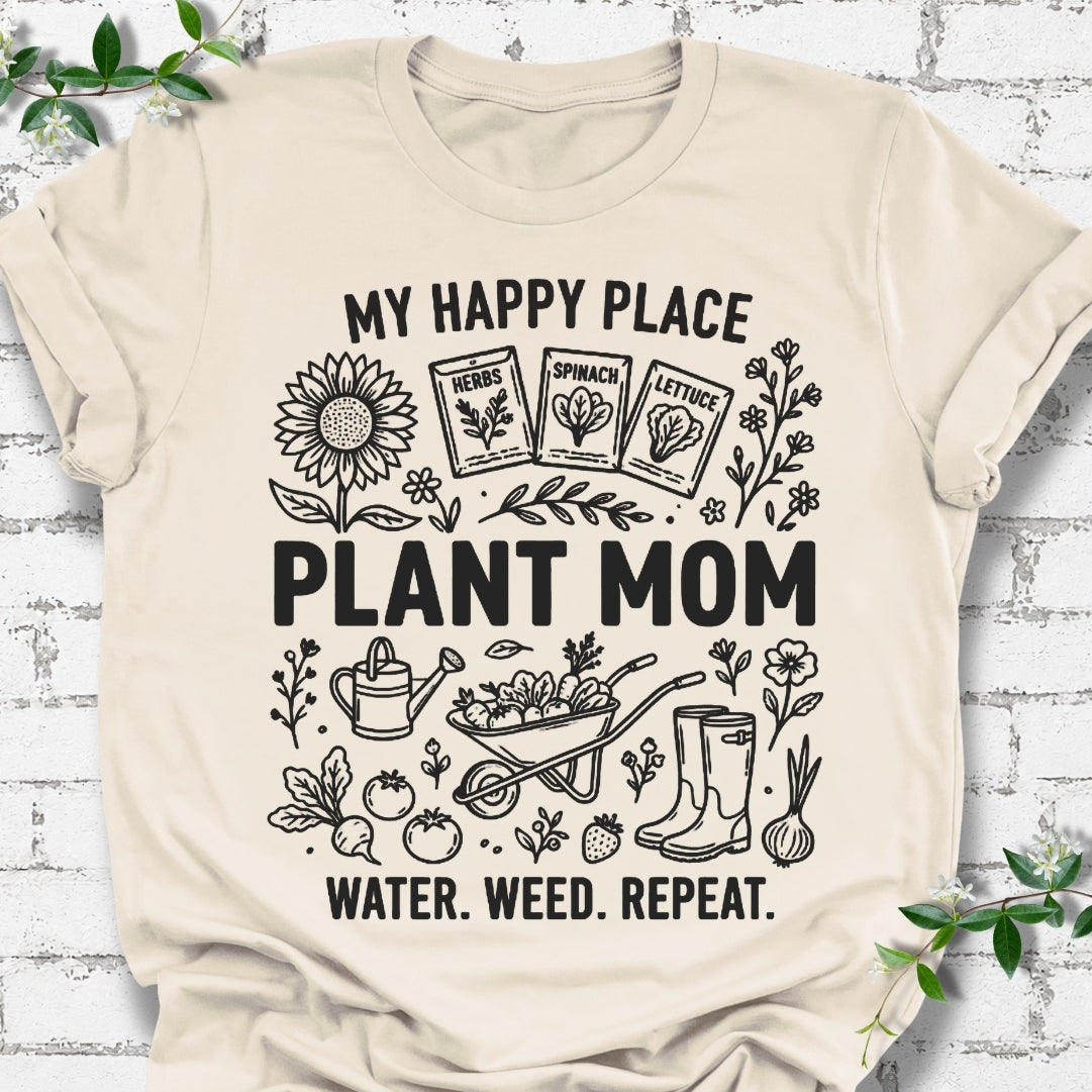 Plant Mom My Happy Place Lightweight Tee