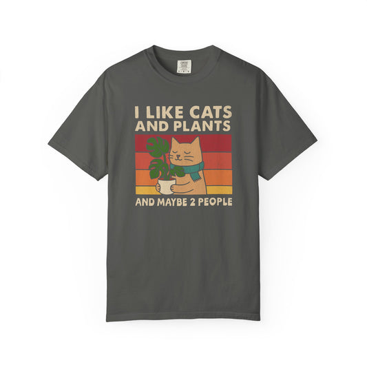 I Like Cats And Plants And Maybe 2 People Comfort Colors® Heavyweight T-shirt