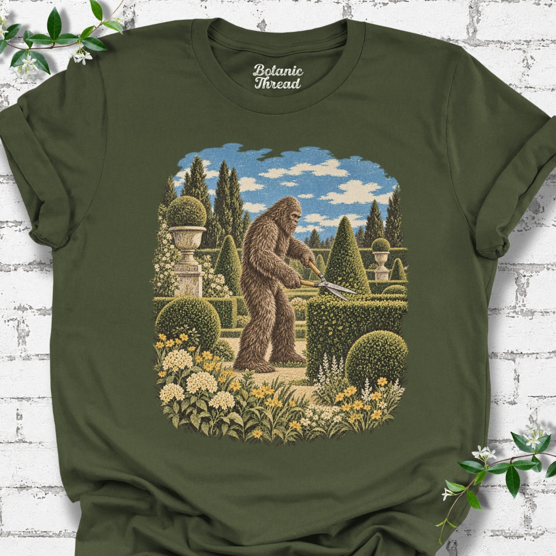 Bigfoot Trimming Shrubs T-Shirt
