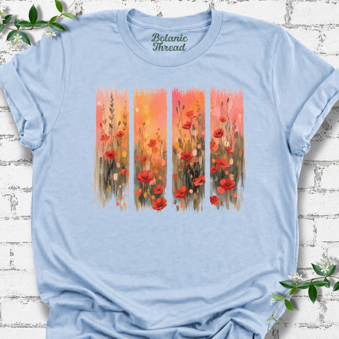 Field Of Poppies Paintbrush Strokes Lightweight Tee