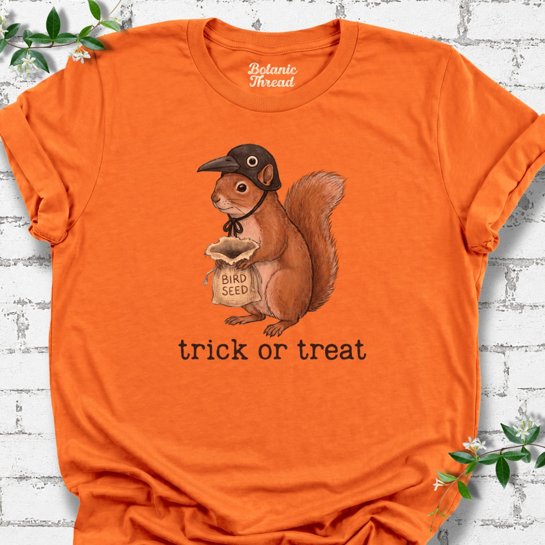 Trick Or Treat Squirrel In Bird Costume T-Shirt