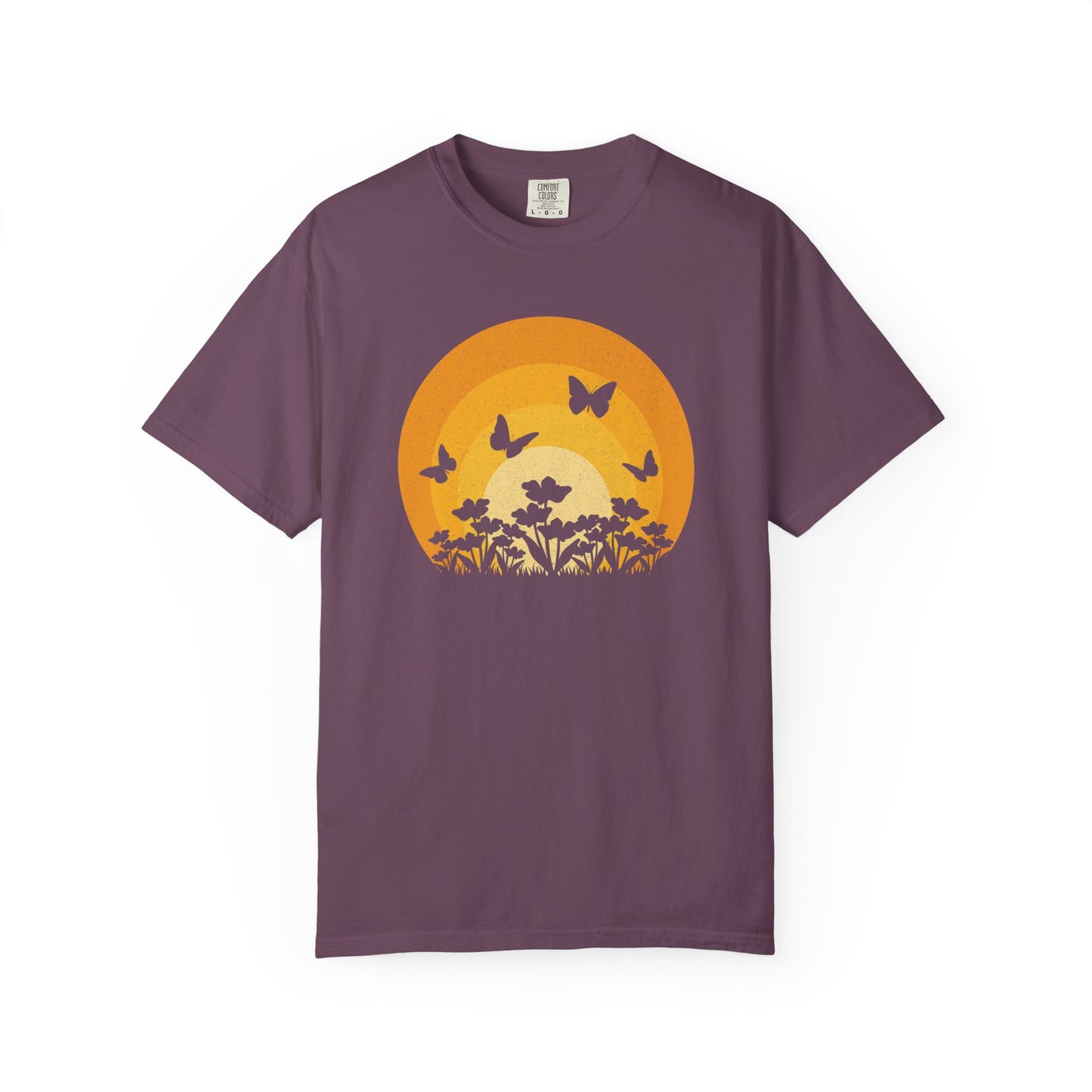 Butterfly Flower Sunset Comfort Colors® Heavyweight T-shirt