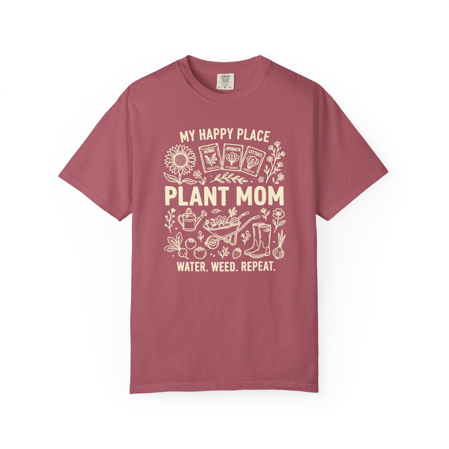 Plant Mom My Happy Place Comfort Colors® Heavyweight T-shirt