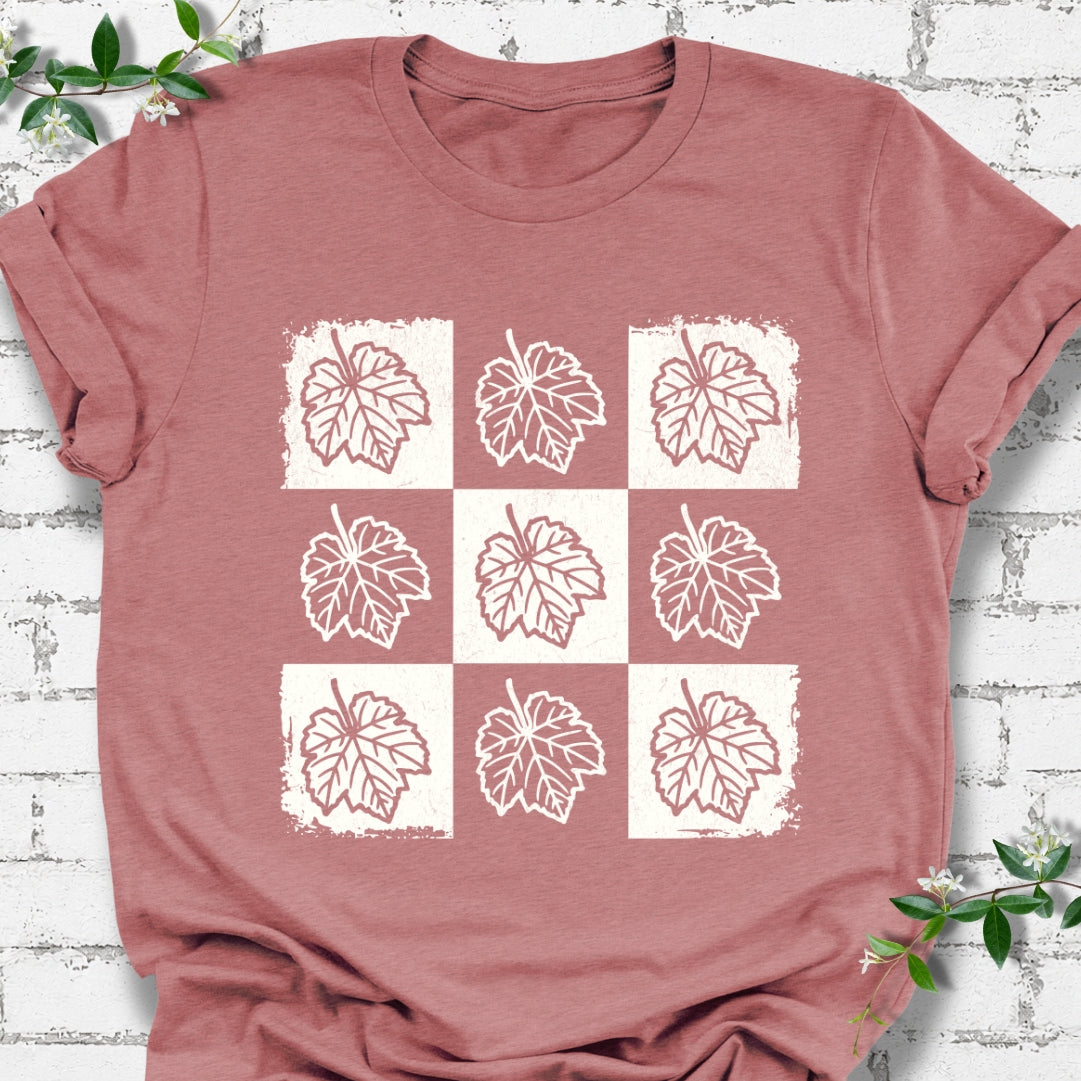 Grape Leaf Checkerboard Lightweight Tee