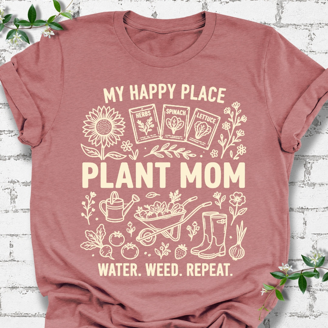Plant Mom My Happy Place Lightweight Tee