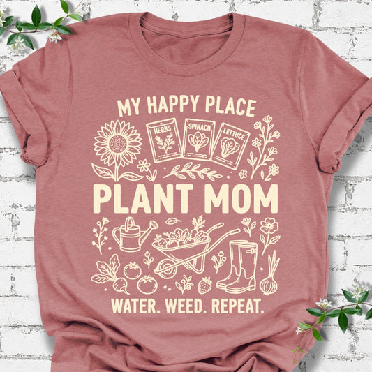 Plant Mom My Happy Place Lightweight Tee