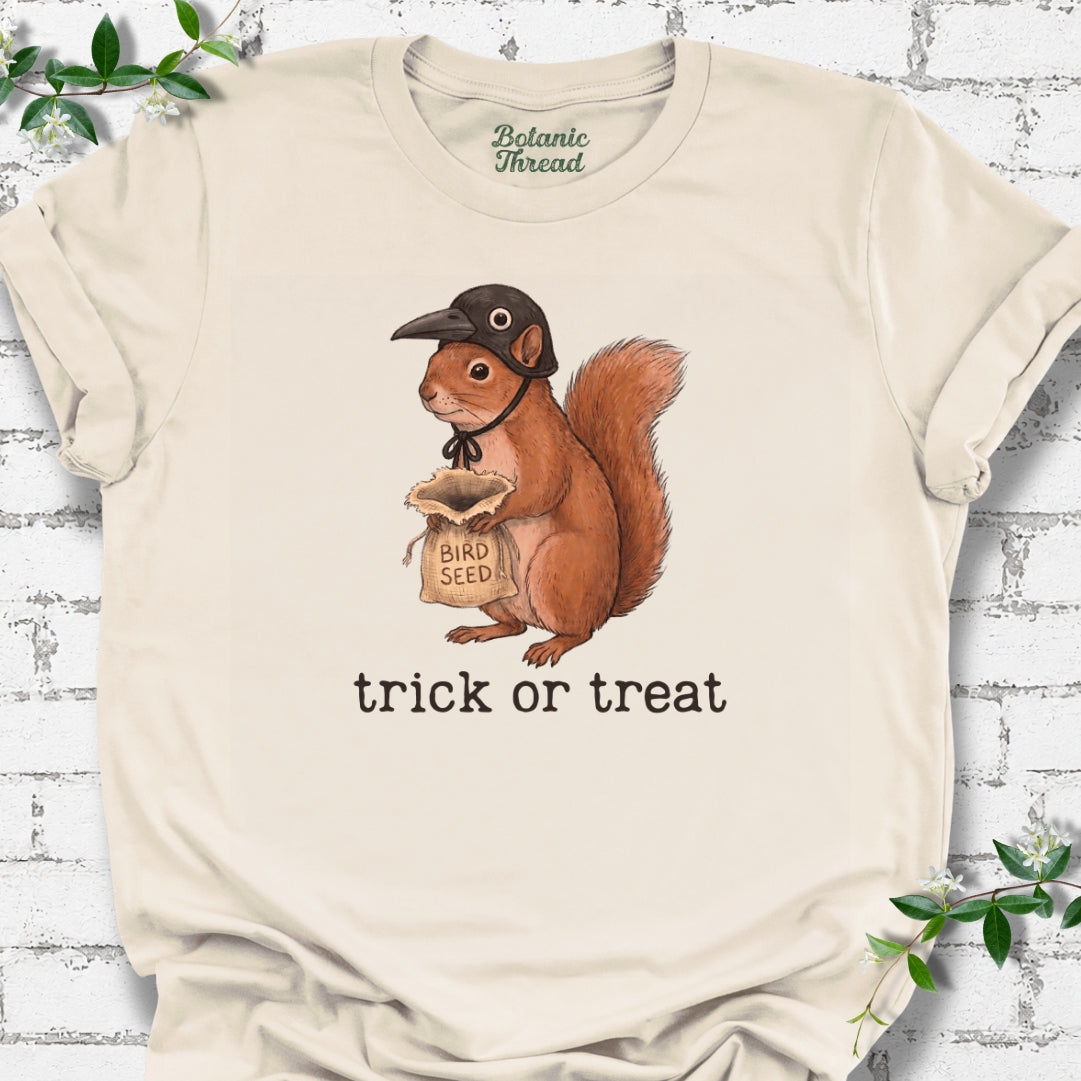 Trick Or Treat Squirrel In Bird Costume T-Shirt