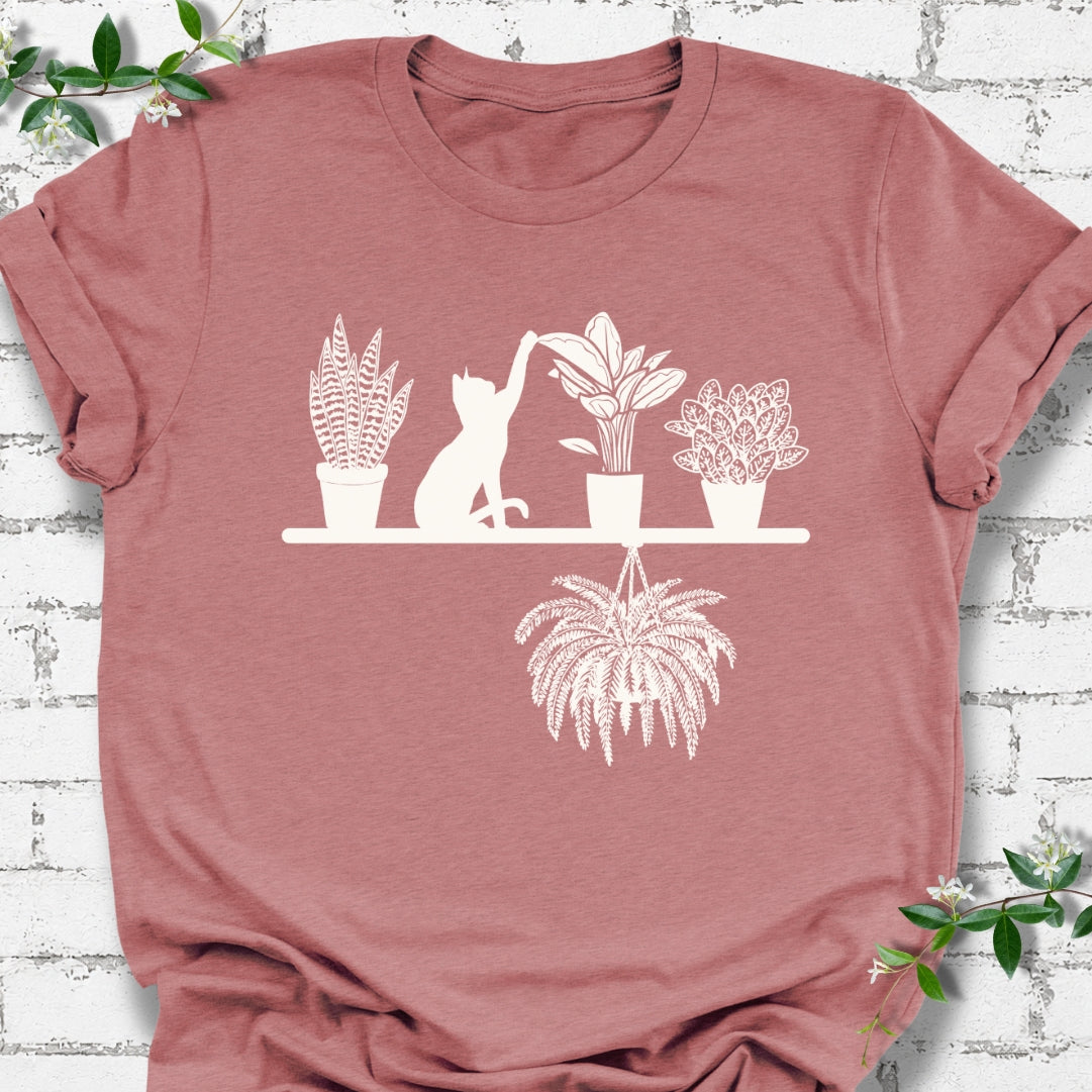 Plant Shelf With Cat Lightweight Tee
