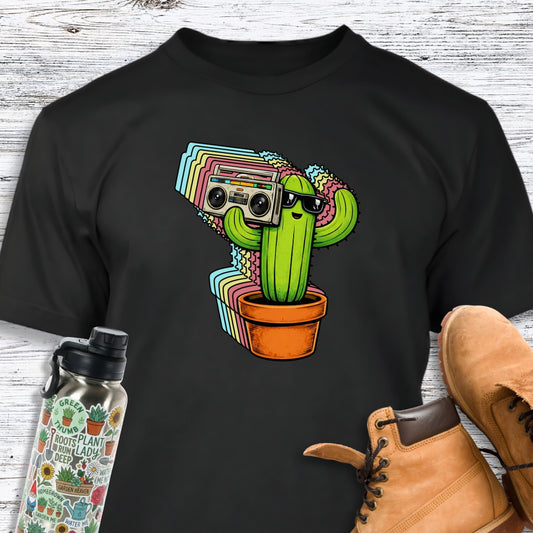 Cactus With Boom Box T-Shirt