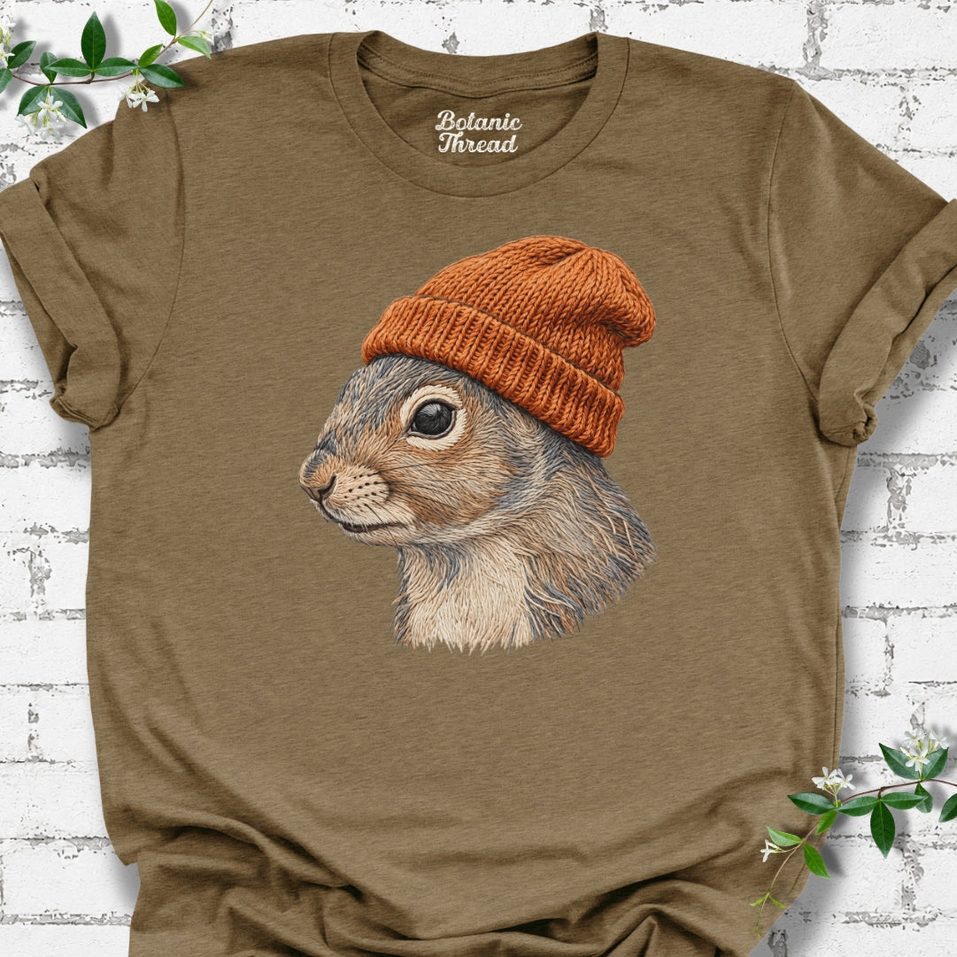 Squirrel With A Beanie T-Shirt