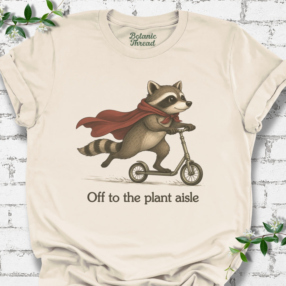 Off To The Plant Aisle Raccoon Lightweight Tee