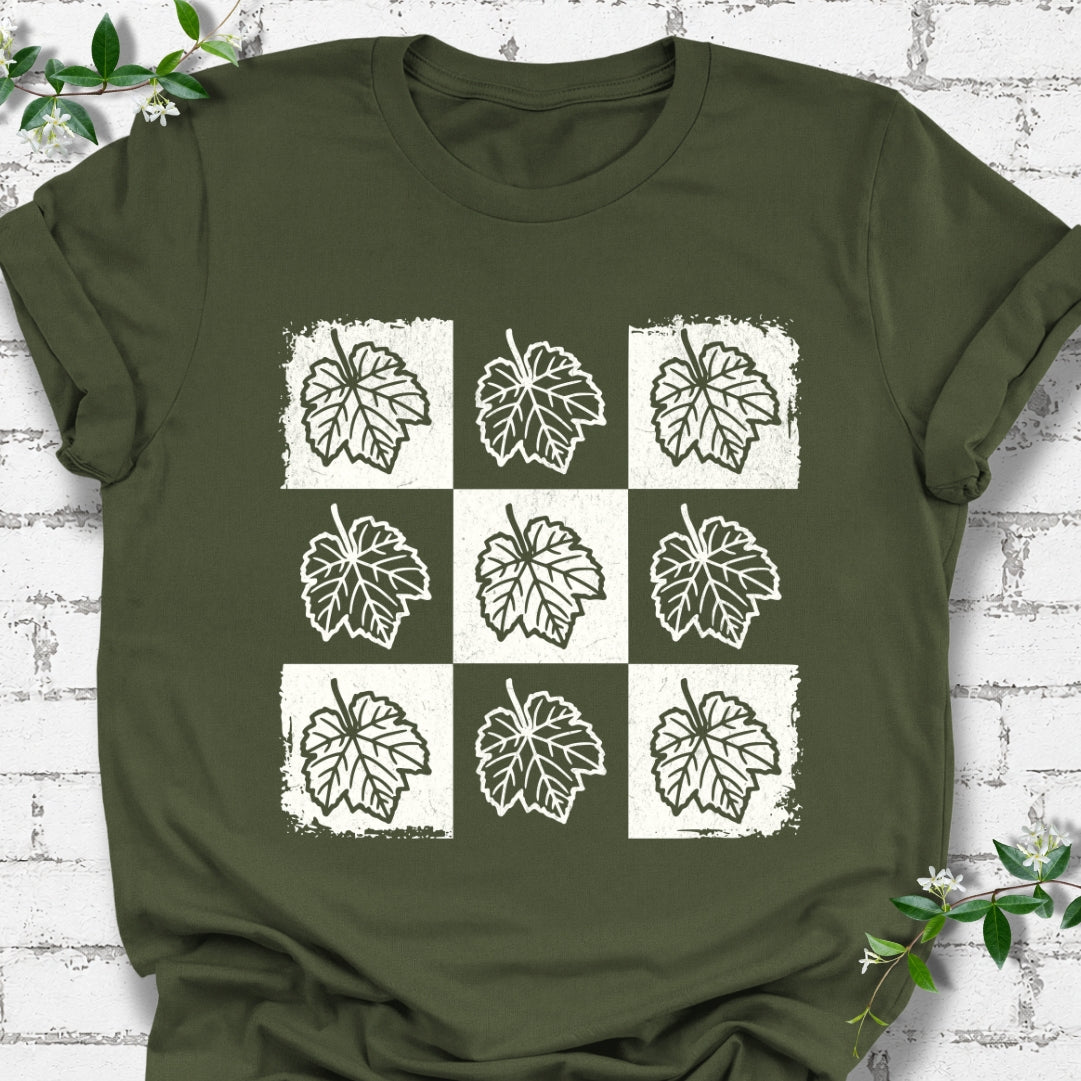 Grape Leaf Checkerboard Lightweight Tee