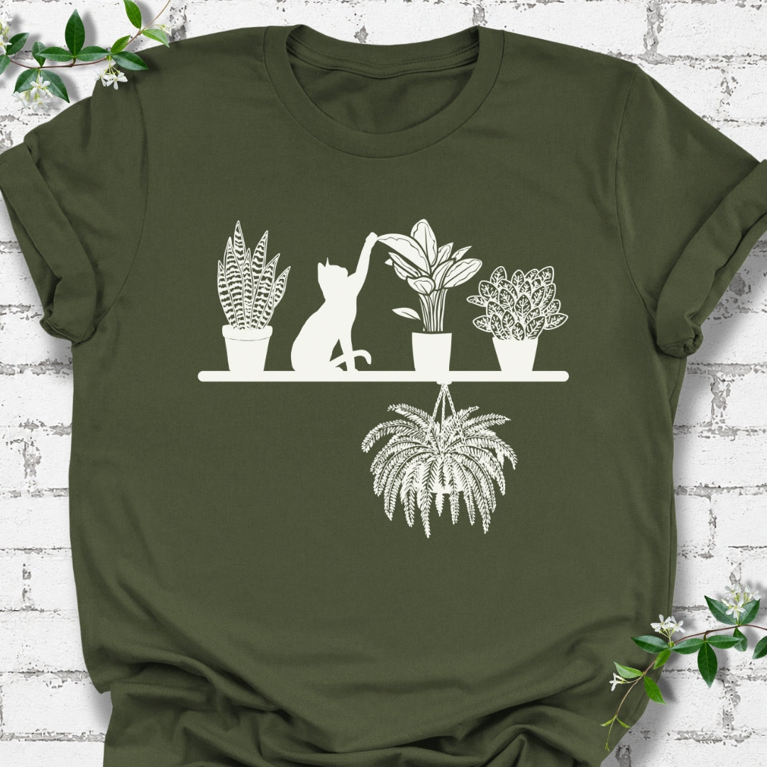 Plant Shelf With Cat Lightweight Tee