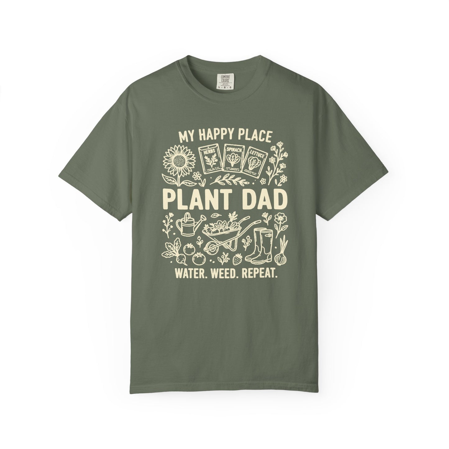 Plant Dad My Happy Place Comfort Colors® Heavyweight T-shirt
